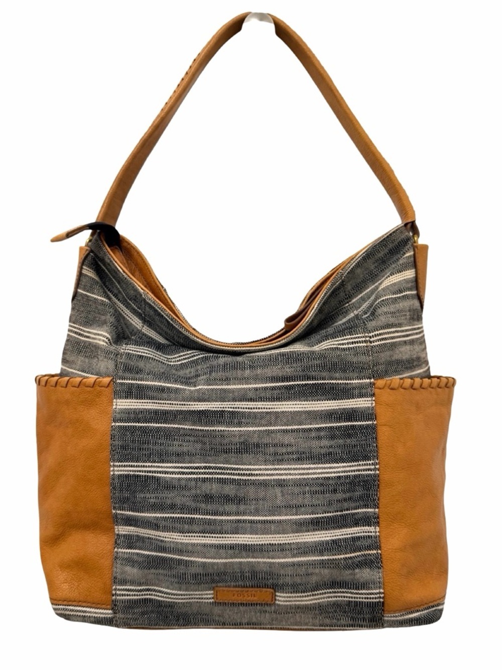 Fossil Mixed Fabric & Leather Hobo Shoulder Bag